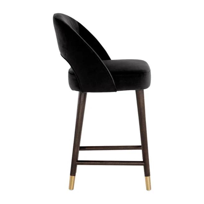 Monae Leather Chic Barrel Counter Stool