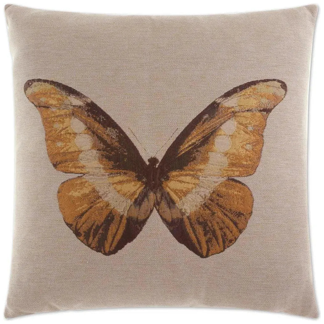 Monarch Yellow Throw Pillow With Insert