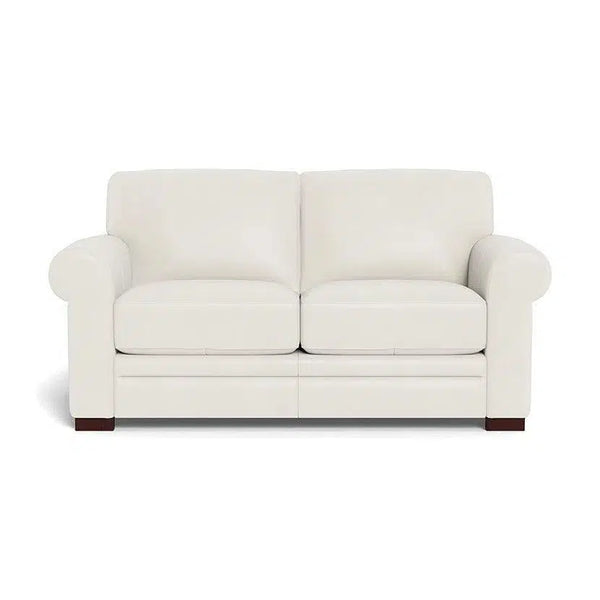 Mondern Leather Loveseat With Rolled Arms