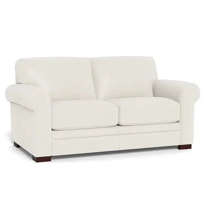 Mondern Leather Loveseat With Rolled Arms - LOOMLAN - Uptown Sebastian - Sofas & Loveseats