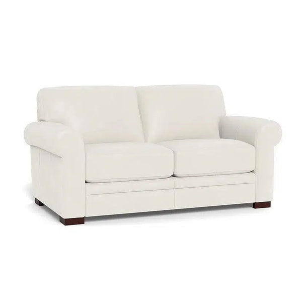 Mondern Leather Loveseat With Rolled Arms