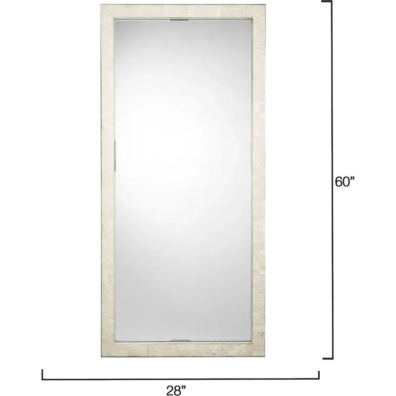 Monroe Mother Of Pearl Rectangle Floor Mirror