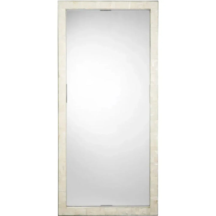 Monroe Mother Of Pearl Rectangle Floor Mirror-Floor Mirrors-Jamie Young-LOOMLAN