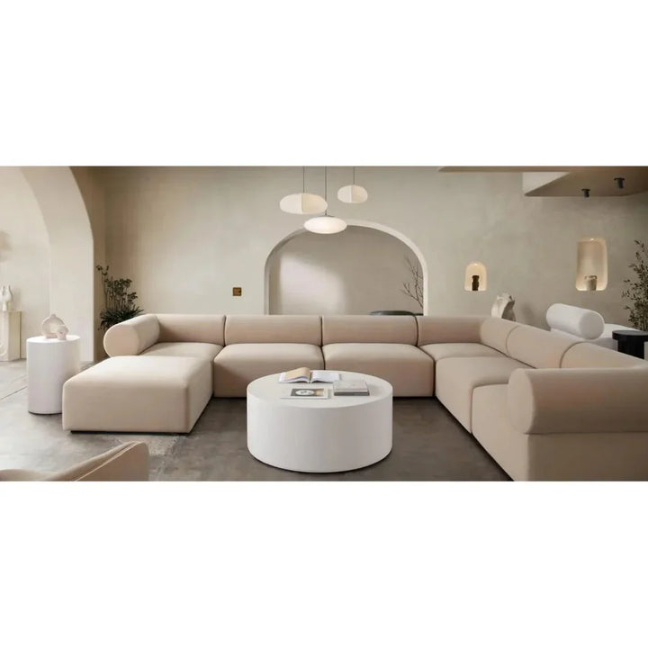 Montage Faux Cemen Round Cocktail Table - LOOMLAN - Diamond Sofa - Coffee Tables