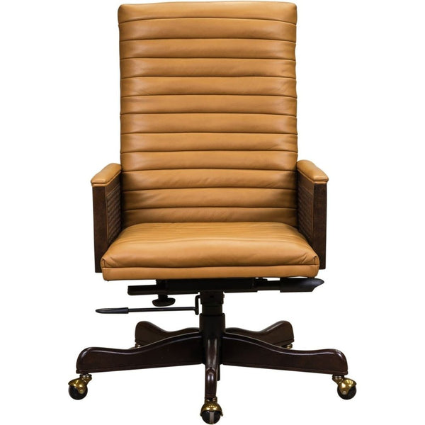 Montauk Leather Executive Swivel Chair-Office Chairs-Olivia + Quinn-LOOMLAN