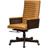 Montauk Leather Executive Swivel Chair-Office Chairs-Olivia + Quinn-LOOMLAN