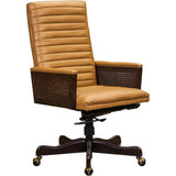 Montauk Leather Executive Swivel Chair-Office Chairs-Olivia + Quinn-Murray Camel-LOOMLAN