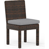 Montecito Sunbrella Armless Outdoor Dining Chair 2PC-Outdoor Dining Chairs-Sunset West-Canvas Granite-LOOMLAN