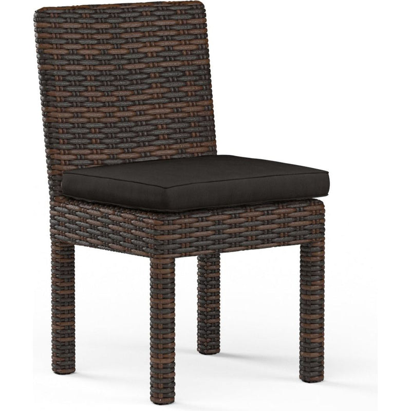 Montecito Sunbrella Armless Outdoor Dining Chair 2PC-Outdoor Dining Chairs-Sunset West-Spectrum Carbon-LOOMLAN