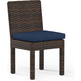 Montecito Sunbrella Armless Outdoor Dining Chair 2PC-Outdoor Dining Chairs-Sunset West-Spectrum Indigo-LOOMLAN