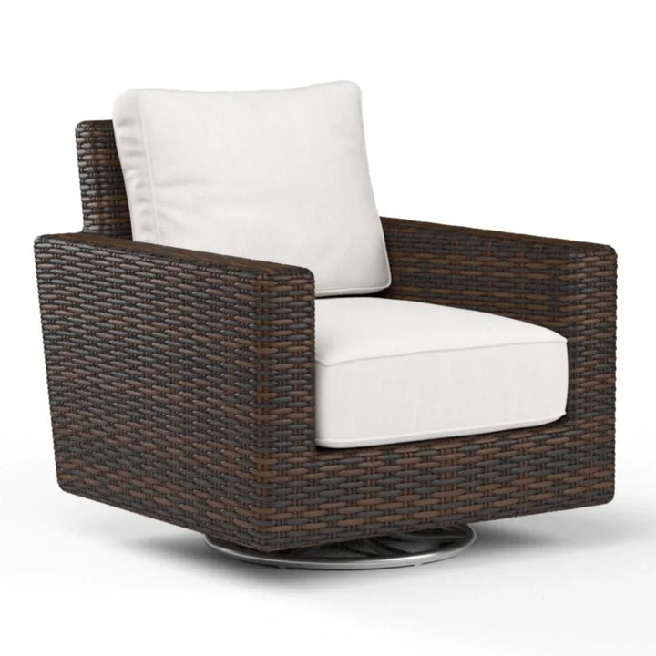 Montecito Sunbrella Swivel Outdoor Rocker-Outdoor Accent Chairs-Sunset West-Canvas Flax-LOOMLAN