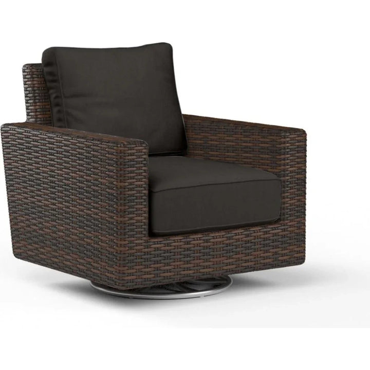 Montecito Sunbrella Swivel Outdoor Rocker-Outdoor Accent Chairs-Sunset West-Spectrum Carbon-LOOMLAN