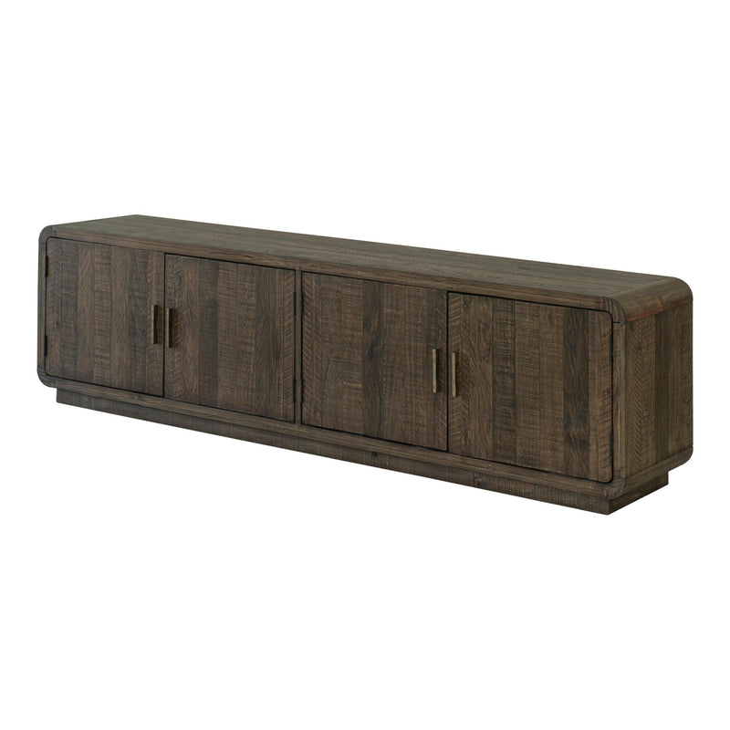 Monterey Rustic Solid Pine Wood Media Sideboard TV Stand TV Stands & Media Centers LOOMLAN By Moe's Home