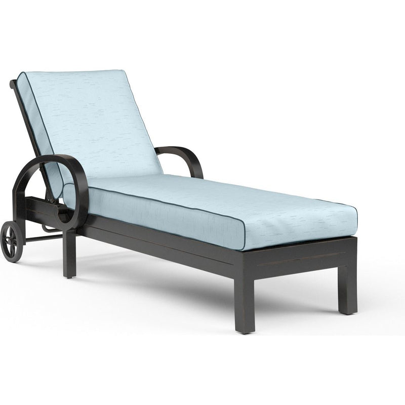 Monterey Sunbrella Outdoor Chaise Lounge-Outdoor Chaises-Sunset West-Canvas Skyline-LOOMLAN