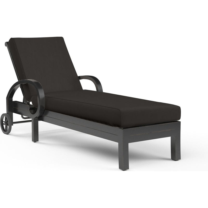 Monterey Sunbrella Outdoor Chaise Lounge-Outdoor Chaises-Sunset West-Spectrum Carbon-LOOMLAN