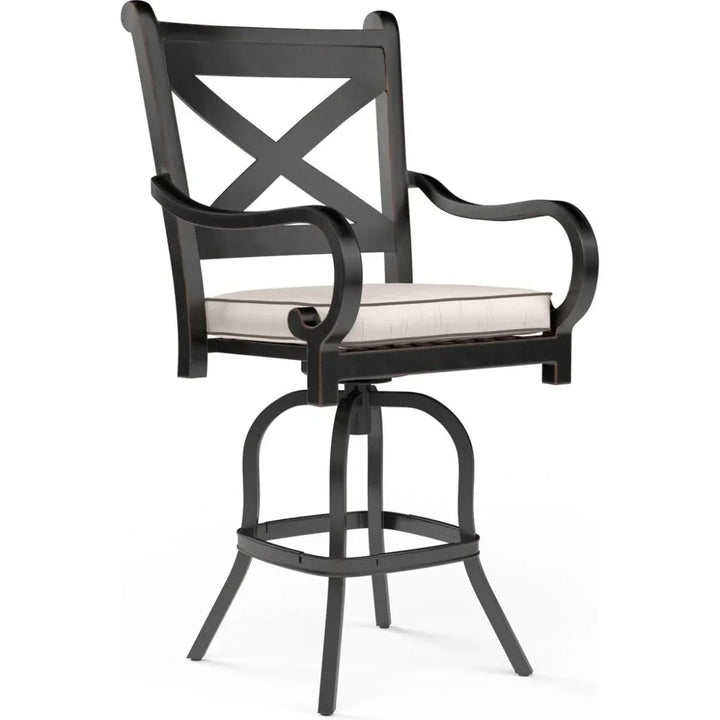 Monterey Sunbrella Outdoor Counter Stool-Outdoor Counter Stools-Sunset West-Canvas Natural-LOOMLAN