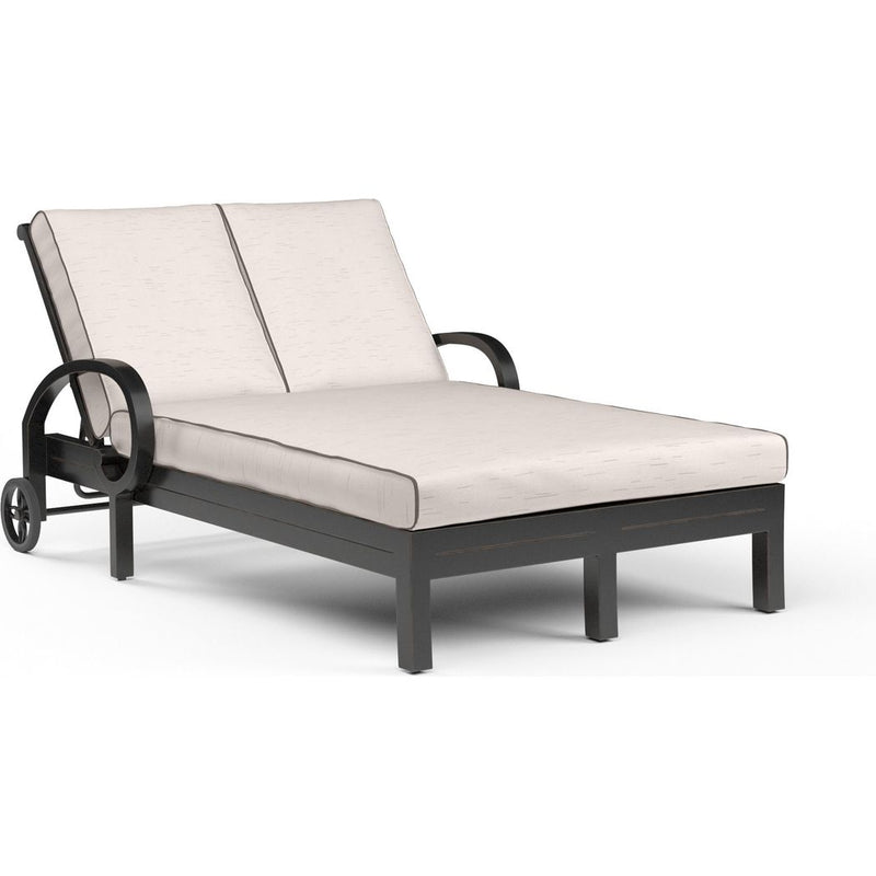 Monterey Sunbrella Outdoor Double Chaise-Outdoor Chaises-Sunset West-Canvas Natural-LOOMLAN