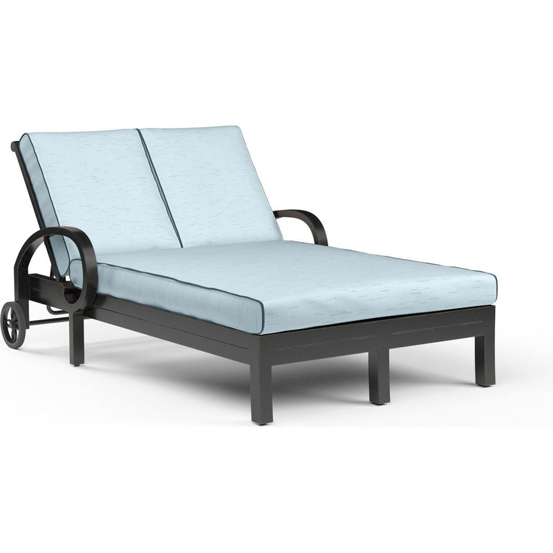 Monterey Sunbrella Outdoor Double Chaise-Outdoor Chaises-Sunset West-Canvas Skyline-LOOMLAN