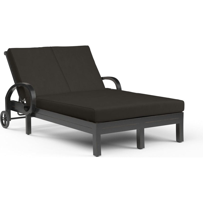 Monterey Sunbrella Outdoor Double Chaise-Outdoor Chaises-Sunset West-Spectrum Carbon-LOOMLAN