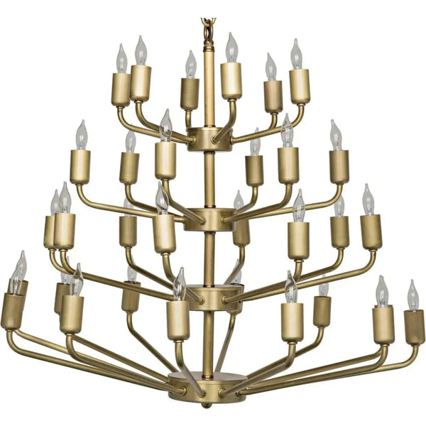 Montoro Metal Chandelier With Antique Brass - LOOMLAN - Noir - Chandeliers