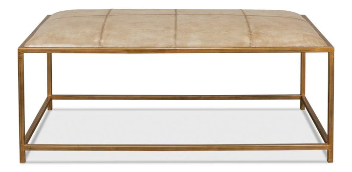 Montvale Leather Backless Bedroom Bench - LOOMLAN - Sarreid - Bedroom Benches