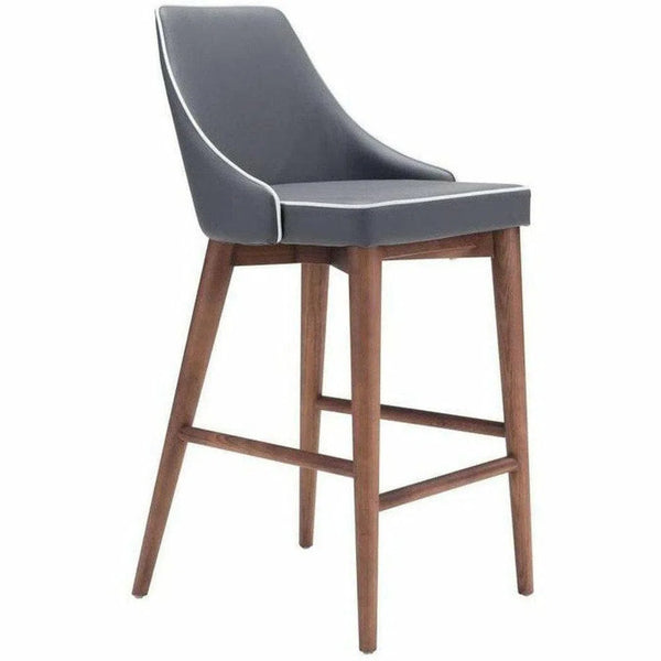 Moor Counter Chair Dark Gray Counter Stools LOOMLAN By Zuo Modern