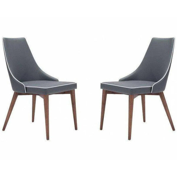 Moor Dining Chair (Set of 2) Dark Gray Dining Chairs LOOMLAN By Zuo Modern