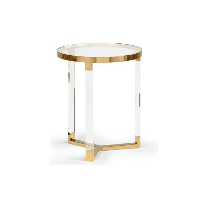 Moravian Clear Acrylic Framed Round Side Table - LOOMLAN - Chelsea House - Side Tables