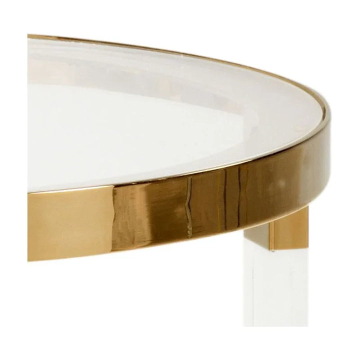 Moravian Clear Acrylic Framed Round Side Table - LOOMLAN - Chelsea House - Side Tables