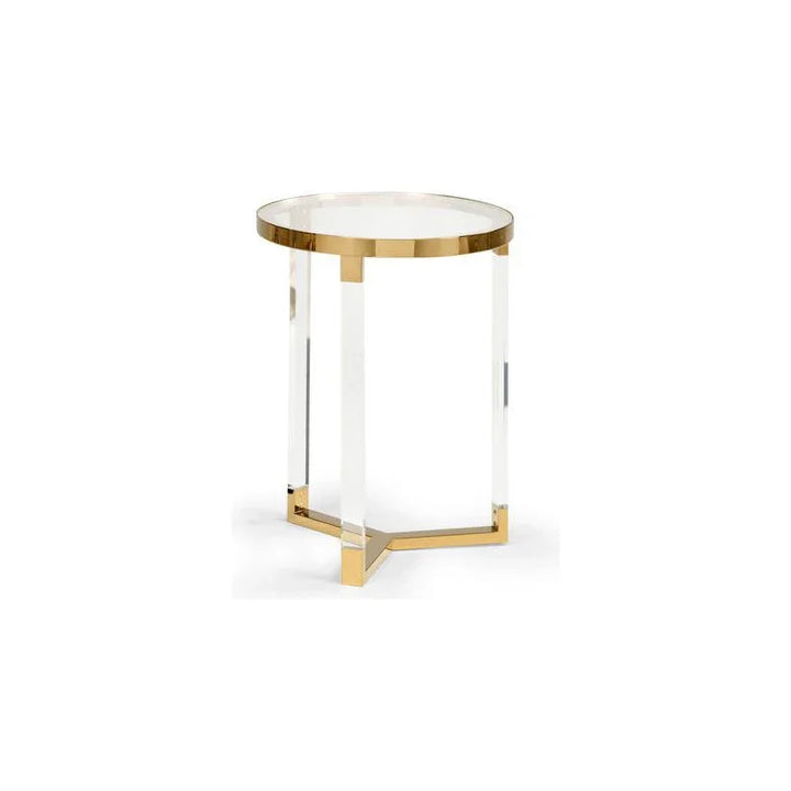 Moravian Clear Acrylic Framed Round Side Table - LOOMLAN - Chelsea House - Side Tables