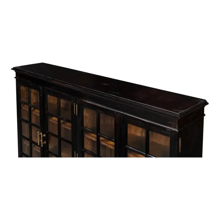 67-Inch Walnut Sideboard with Glass Doors | LOOMLAN
