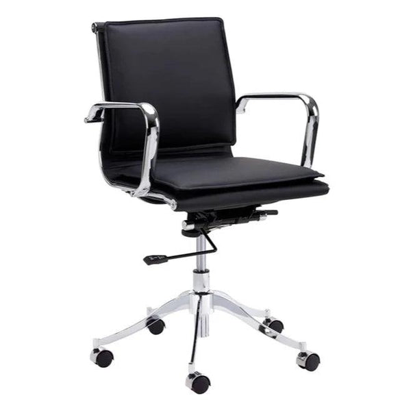 Morgan Leather Office Chair-Office Chairs-SUNPAN-Onyx-LOOMLAN