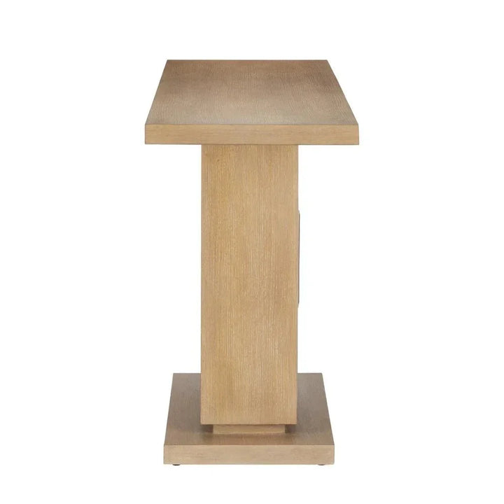 Morombe Brass Accent Washed Console Table - LOOMLAN - Currey & Co - Console Tables