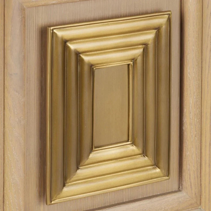 Morombe Brass Accent Washed Console Table - LOOMLAN - Currey & Co - Console Tables