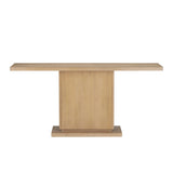 Morombe Brass Accent Washed Oak Console Table