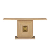 Morombe Brass Accent Washed Oak Console Table