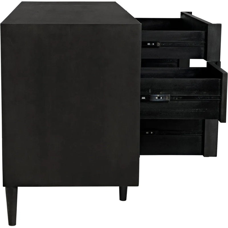 Morten Wood Black Dresser With 9 Drawers