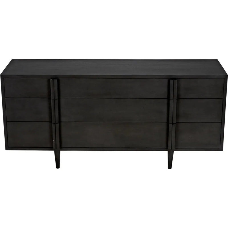 Morten Wood Black Dresser With 9 Drawers