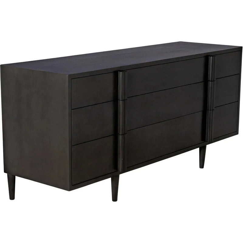 Morten Wood Black Dresser With 9 Drawers