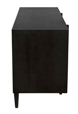 Morten Wood Black Dresser With 9 Drawers-Dressers-Noir-LOOMLAN