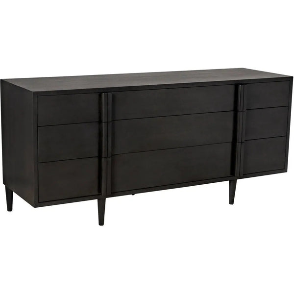 Morten Wood Black Dresser With 9 Drawers