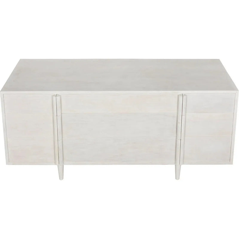 Morten Wood White Dresser With 9 Drawers