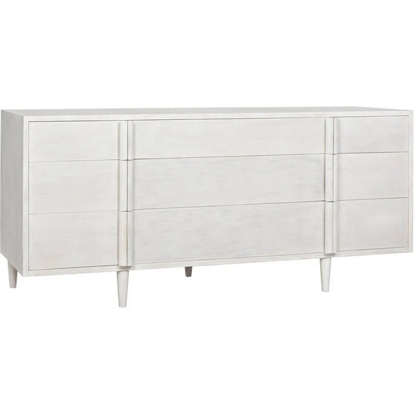 Morten Wood White Dresser With 9 Drawers