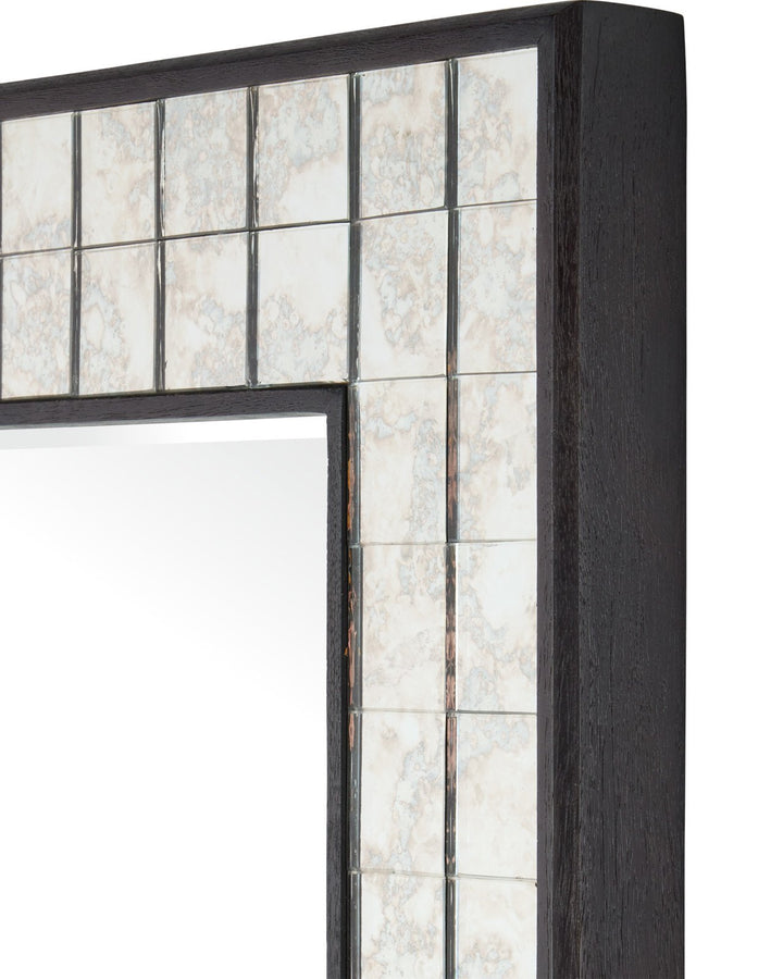 Mosaico Wood Frame Rectangular Floor Mirror-Floor Mirrors-Currey & Co-LOOMLAN