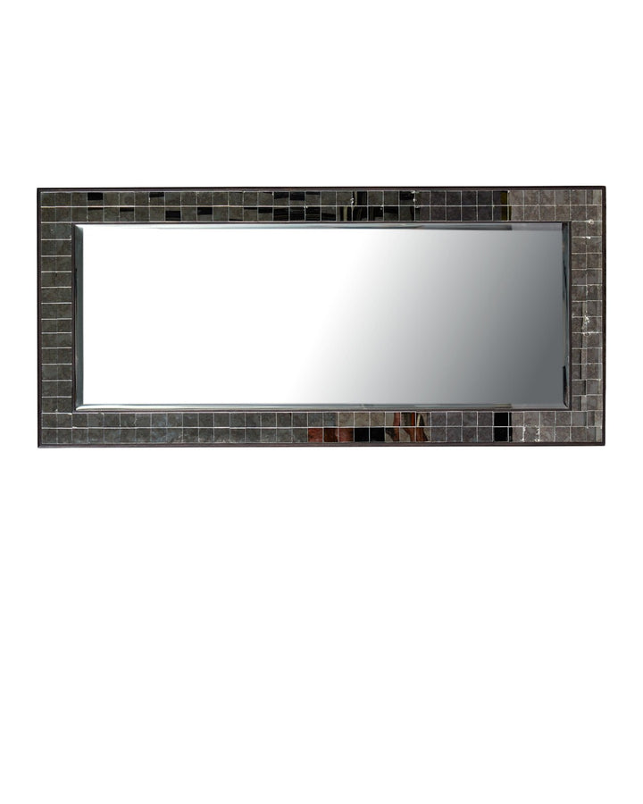 Mosaico Wood Frame Rectangular Floor Mirror-Floor Mirrors-Currey & Co-LOOMLAN