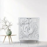 Mother Nature 50x36" Tall Cabinet Hand Carved Sleeping Fox Accent Cabinets LOOMLAN By LOOMLAN