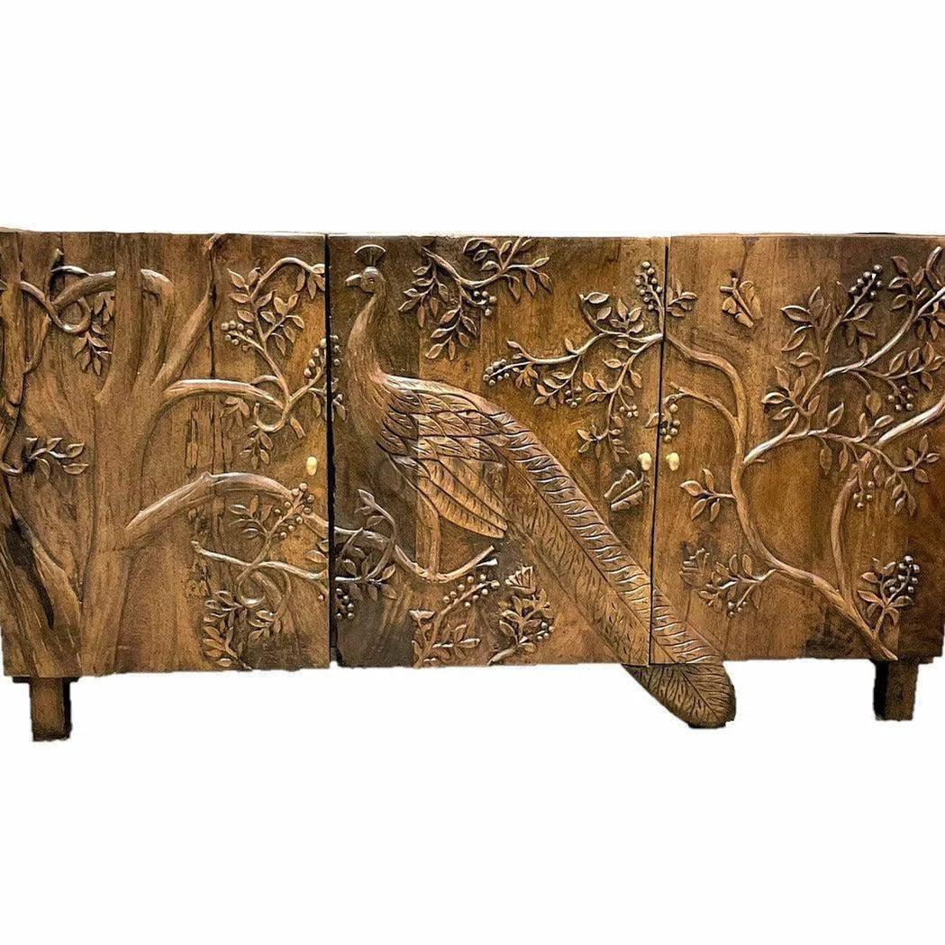 Mother Nature Sideboard Peacock Bird Front Doors