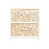 Mother Of Pearl Covered White Chest-Chests-Chelsea House-LOOMLAN