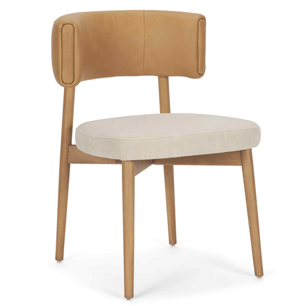 Motley Tan Leather Armless Dining Chair 2PC