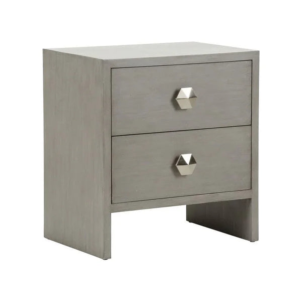 Moxy Grey Rectangular Bedside Table-Nightstands-Chelsea House-2 Drawer-LOOMLAN